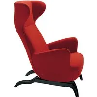 zanotta fauteuil ardea cm (rouge - tissu cat. 30 teatro, base en chêne verni noir)