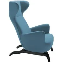 zanotta fauteuil ardea cm (bleu - tissu cat. 30 teatro, base en chêne verni noir)
