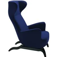 zanotta fauteuil ardea cm (bleu nuit - tissu cat. 30 teatro, base en chêne verni noir)