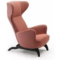 zanotta fauteuil ardea cm (rouge / rose - tissu cat. 30 tegola, base en chêne verni noir)