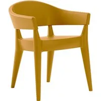 alma design set de 2 fauteuils jo (jaune ambré - polyéthylène)