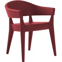alma design set de 2 fauteuils jo (rouge cerise - polyéthylène)