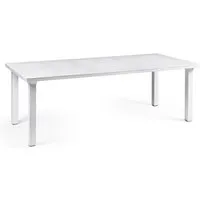 nardi table pour extérieur extensible levante (blanc - plateau en dureltop / pieds en aluminium verni)
