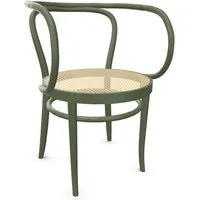 thonet chaise avec accoudoirs 209 (olive green ral 6003 - frêne teinté ii)