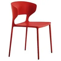 desalto set de 2 chaises koki (rouge framboise - poliuretano et acier)