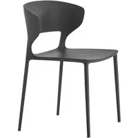 desalto set de 2 chaises koki (graphite - poliuretano et acier)