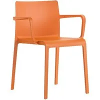 pedrali set de 4 chaises avec accoudoirs d'extérieur volt 675 (orange - polypropylène)