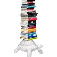 qeeboo bibliothèque verticale turtle carry bookcase (blanc - polyéthylène)