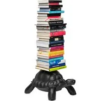 qeeboo bibliothèque verticale turtle carry bookcase (noir - polyéthylène)
