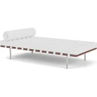 knoll sommier barcelona day bed (structure chromée / revêtement white - acier / cuir volo)
