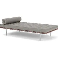 knoll sommier barcelona day bed (structure chromée / revêtement flint - acier / cuir volo)