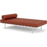 knoll sommier barcelona day bed (structure chromée / revêtement kilim - acier / cuir volo)