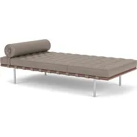 knoll sommier barcelona day bed (structure chromée / revêtement lahaina - acier / cuir sabrina)