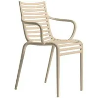 driade set de 4 chaises avec accoudoirs pip-e (rose pâle - polypropylène)