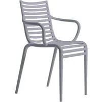 driade set de 4 chaises avec accoudoirs pip-e (gris lavande - polypropylène)