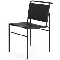 classicon chaise roquebrune (noir - cuir et acier verni noir)