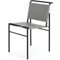 classicon chaise roquebrune (gris - cuir et acier verni noir)