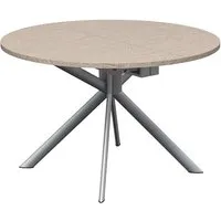 connubia table extensible à rallonge avec piètement acier brossé giove cb/4739-d 120 cm (plateau et rallonge déco noisette - métal et bois anobli)