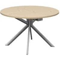 connubia table extensible à rallonge avec piètement acier brossé giove cb/4739-d 120 cm (plateau et rallonge chêne naturel - métal et bois anobli)