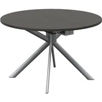 connubia table extensible à rallonge avec piètement acier brossé giove cb/4739-d 120 cm (plateau et rallonge thermocuit - métal et bois anobli)