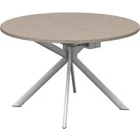 connubia table extensible à rallonge avec piètement blanc optique mat giove cb/4739-d 120 cm (plateau et rallonge déco noisette - métal et bois anobli)