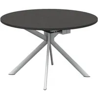 connubia table extensible à rallonge avec piètement blanc optique mat giove cb/4739-d 120 cm (plateau et rallonge oxyde de bronze - métal et bois anobli)