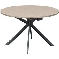 connubia table extensible à rallonge avec piètement gris mat giove cb/4739-d 120 cm (plateau et rallonge déco noisette - métal et bois anobli)