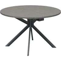 connubia table extensible à rallonge avec piètement gris mat giove cb/4739-d 120 cm (plateau et rallonge béton gris - métal et bois anobli)