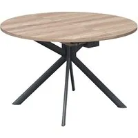 connubia table extensible à rallonge avec piètement gris mat giove cb/4739-d 120 cm (plateau et rallonge vintage - métal et bois anobli)