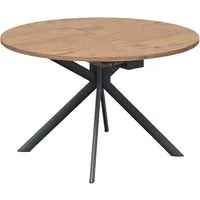 connubia table extensible à rallonge avec piètement gris mat giove cb/4739-d 120 cm (plateau et rallonge chêne tabac - métal et bois anobli)