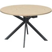connubia table extensible à rallonge avec piètement gris mat giove cb/4739-d 120 cm (plateau et rallonge chêne naturel - métal et bois anobli)