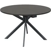 connubia table extensible à rallonge avec piètement gris mat giove cb/4739-d 120 cm (plateau et rallonge thermocuit - métal et bois anobli)