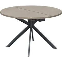 connubia table extensible à rallonge avec piètement gris mat giove cb/4739-d 120 cm (plateau noisette et rallonge en stratifié noisette opaque - métal et céramique)