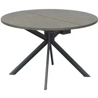 connubia table extensible à rallonge avec piètement gris mat giove cb/4739-d 120 cm (plateau plomb et rallonge en stratifié tourterelle mat - métal et céramique)