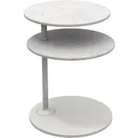 molteni & c table basse vicino table (structure blanche / plateaux blanc carrare - marbre et métal)