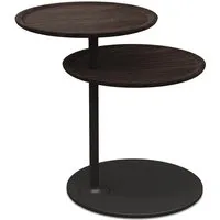 molteni & c table basse vicino table (structure étain / plateaux eucalyptus - bois teinté massif et métal)
