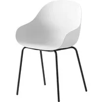 connubia set de 2 chaises avec accoudoirs academy cb2137 (structure noire, coque blanc optique opaque - métal peint et polypropylène recyclé)
