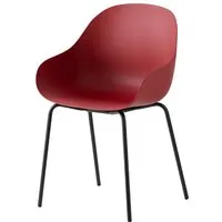 connubia set de 2 chaises avec accoudoirs academy cb2137 (structure noire, coque rouge oxyde mat - métal peint et polypropylène recyclé)