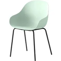 connubia set de 2 chaises avec accoudoirs academy cb2137 (structure noire, coque thym mat - métal peint et polypropylène recyclé)