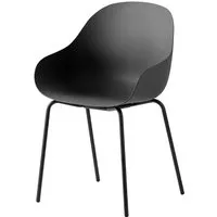connubia set de 2 chaises avec accoudoirs academy cb2137 (structure noire, coque noire mate - métal peint et polypropylène recyclé)