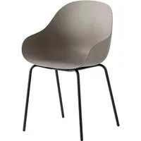 connubia set de 2 chaises avec accoudoirs academy cb2137 (structure noire, coque gris tourterelle mat - métal peint et polypropylène recyclé)