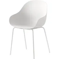 connubia set de 2 chaises avec accoudoirs academy cb2137 (structure blanche, coque blanc optique opaque - métal peint et polypropylène recyclé)