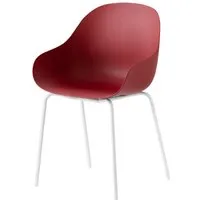 connubia set de 2 chaises avec accoudoirs academy cb2137 (structure blanche, coque rouge oxyde mat - métal peint et polypropylène recyclé)