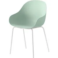 connubia set de 2 chaises avec accoudoirs academy cb2137 (structure blanche, coque thym mat - métal peint et polypropylène recyclé)