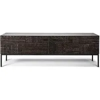 ethnicraft meuble tv tabwa 160 cm (noir - teck et métal)