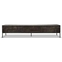 ethnicraft meuble tv tabwa 240 cm (noir - teck et métal)