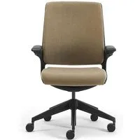 leyform chaise de bureau à roulettes astra avec dossier recouvert (cat. p - aluminium, polypropylène et cuir plus)