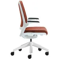 leyform chaise de bureau à roulettes astra w avec dossier recouvert (cat. p - aluminium, polypropylène et cuir plus)