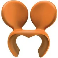 qeeboo fauteuil d'extérieur don't f**k with the mouse (orange - polyéthylène)