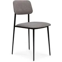 ethnicraft set de 4 chaises dc (gris clair - tissu et métal noir)